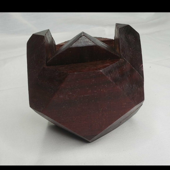 Geometric Wood Block Business Card Holder - Picture 8 of 9